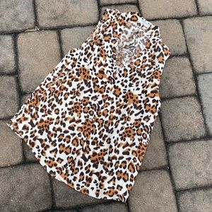 Aritzia Babaton Leopard Print Sleeveless Blouse
